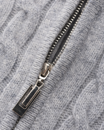 Pull demi-zip 100 % cachemire